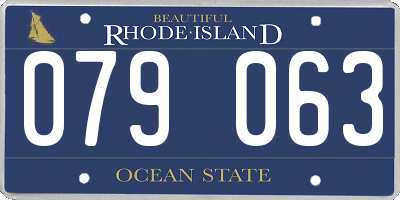 RI license plate 079063