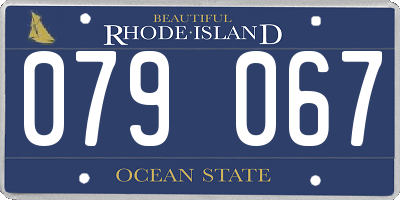 RI license plate 079067