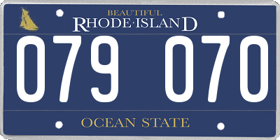 RI license plate 079070