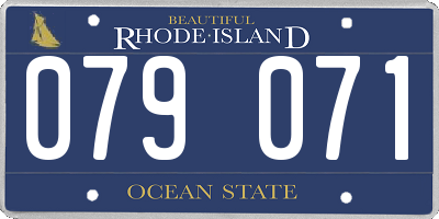 RI license plate 079071