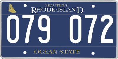 RI license plate 079072