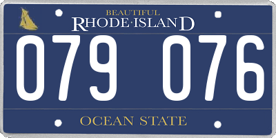 RI license plate 079076