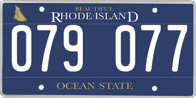 RI license plate 079077