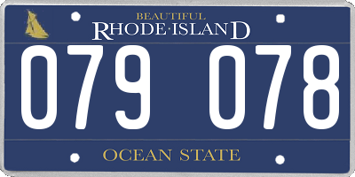 RI license plate 079078
