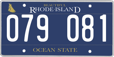 RI license plate 079081