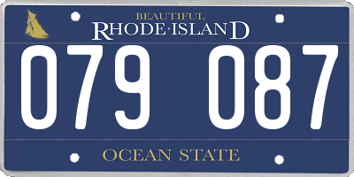RI license plate 079087