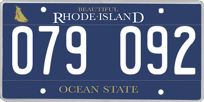 RI license plate 079092