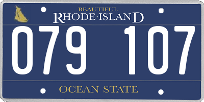 RI license plate 079107