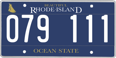 RI license plate 079111