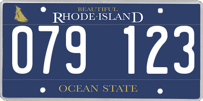 RI license plate 079123