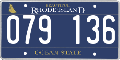 RI license plate 079136