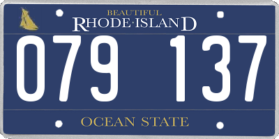 RI license plate 079137