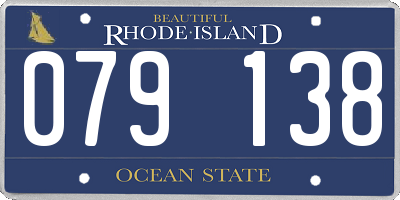 RI license plate 079138