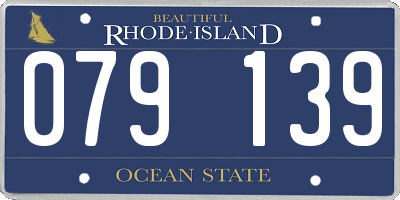 RI license plate 079139
