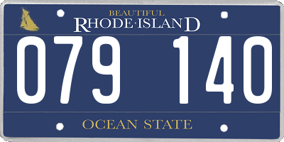 RI license plate 079140