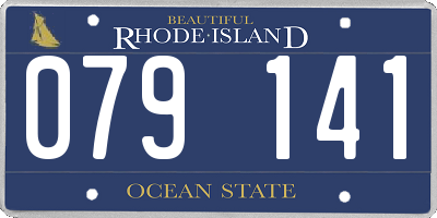 RI license plate 079141