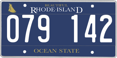 RI license plate 079142