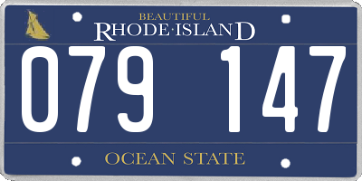 RI license plate 079147