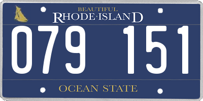 RI license plate 079151