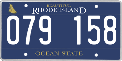 RI license plate 079158