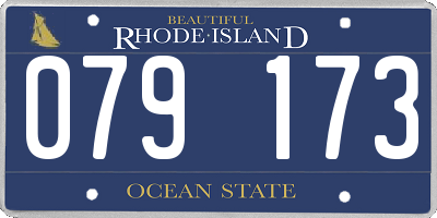 RI license plate 079173