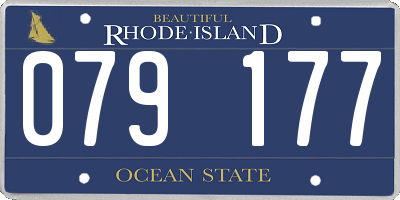RI license plate 079177