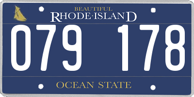RI license plate 079178