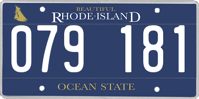 RI license plate 079181