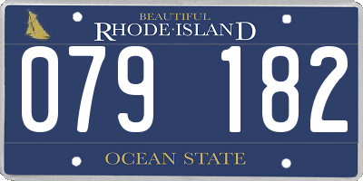 RI license plate 079182