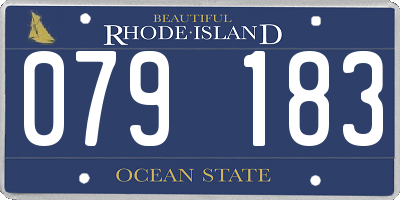 RI license plate 079183
