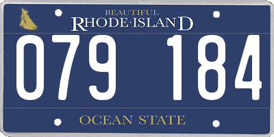 RI license plate 079184