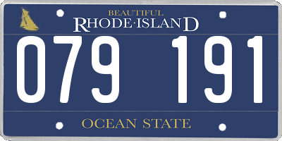 RI license plate 079191