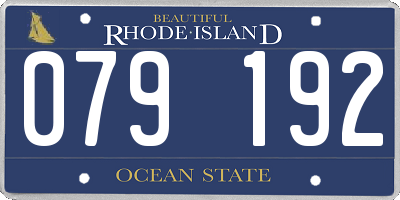 RI license plate 079192
