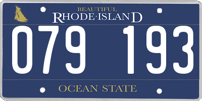 RI license plate 079193