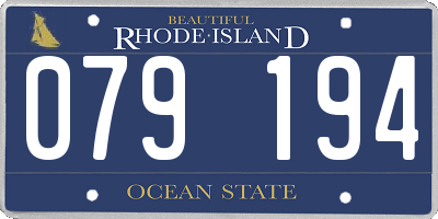 RI license plate 079194