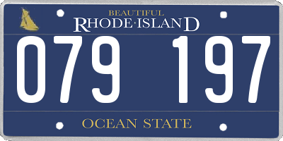 RI license plate 079197
