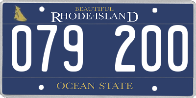 RI license plate 079200