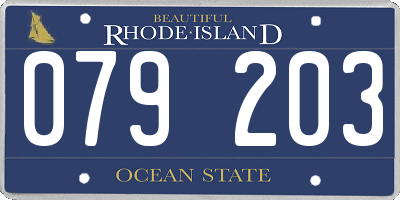 RI license plate 079203
