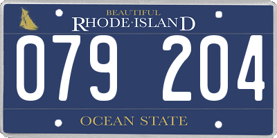 RI license plate 079204