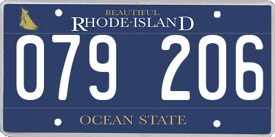 RI license plate 079206