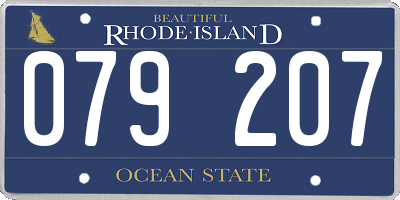 RI license plate 079207
