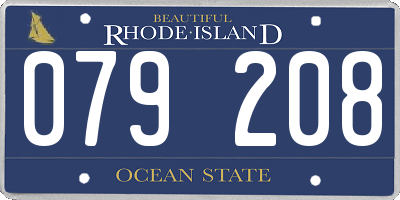 RI license plate 079208