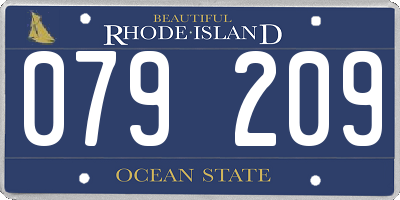 RI license plate 079209