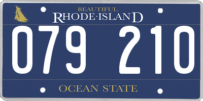 RI license plate 079210