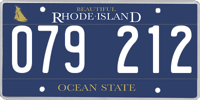 RI license plate 079212