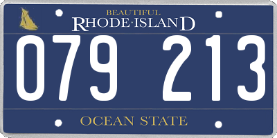 RI license plate 079213