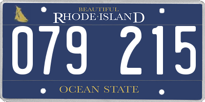 RI license plate 079215