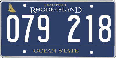 RI license plate 079218