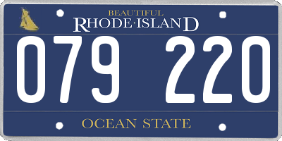 RI license plate 079220