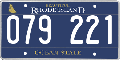 RI license plate 079221